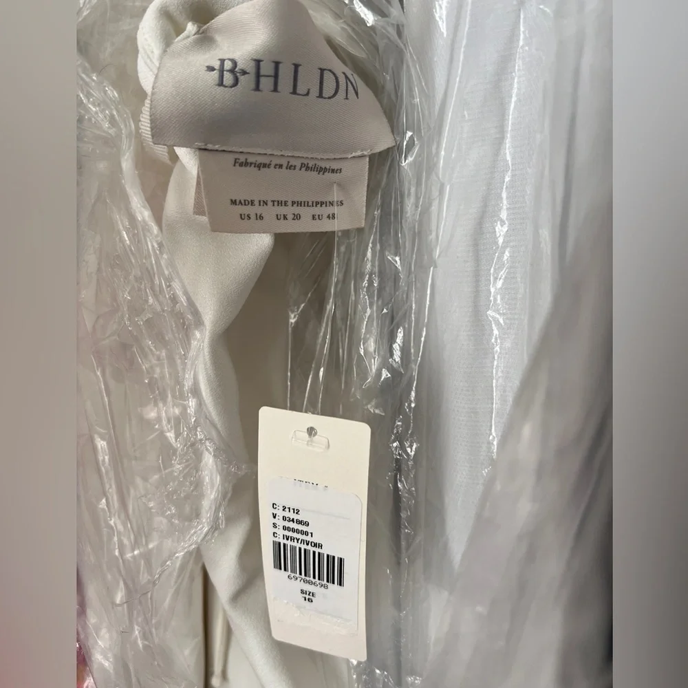 BHLDN Gavin Sheath Dress in Ivory White Strappy Open Back Bridal Size‎ 16 NWT - Picture 8 of 9